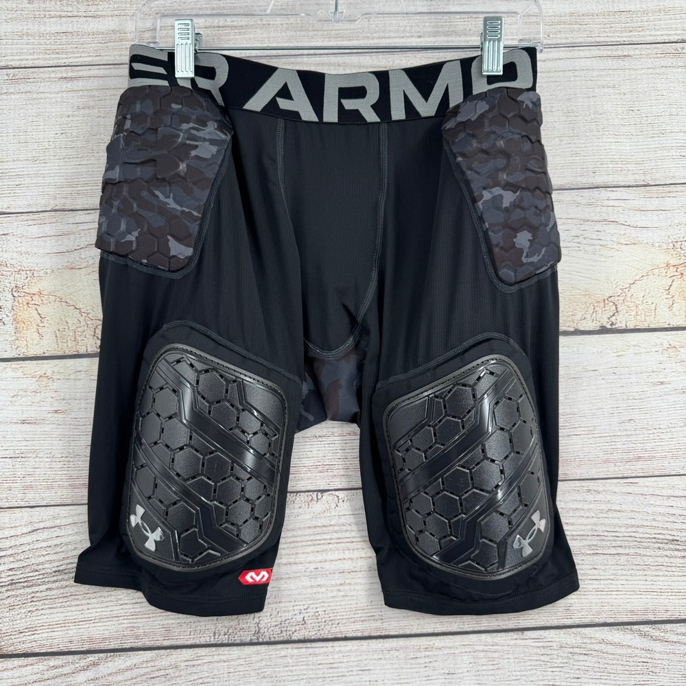 Under Armour Padded Compression Shorts Mens S Black McDavid HEX Football Gameday